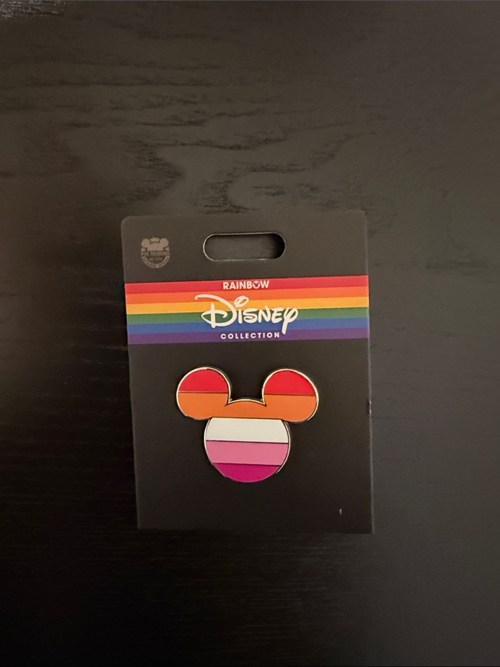 Disney Rainbow Mickey Enamel Pin - Red, Orange, Pink